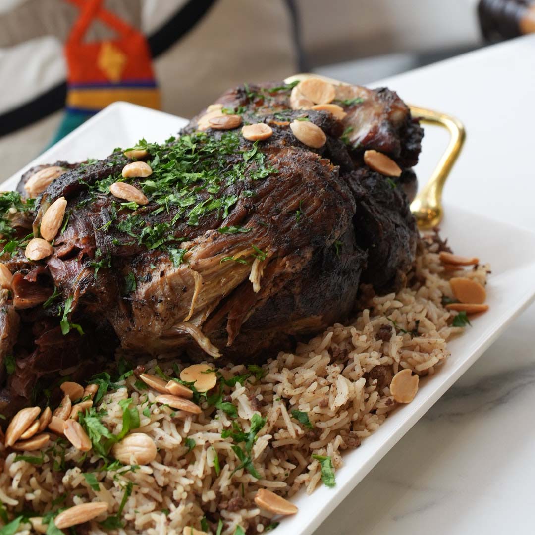 Lamb leg with rice 